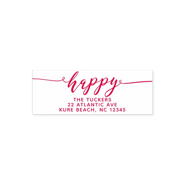 Tampon Auto-encreur HAPPY Script Happy Holidays Return Adresse (Design)