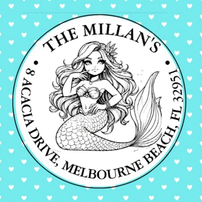 Tampon Auto-encreur Hilarious Mermaid (Brighten your day with a hilarious mermaid-themed self-inking stamp)