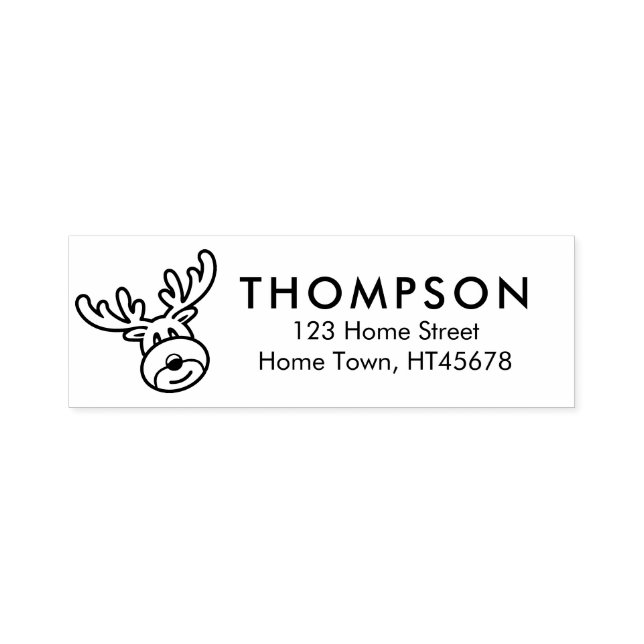 Tampon Auto-encreur Holiday Rudolph Retour Adresse (Design)