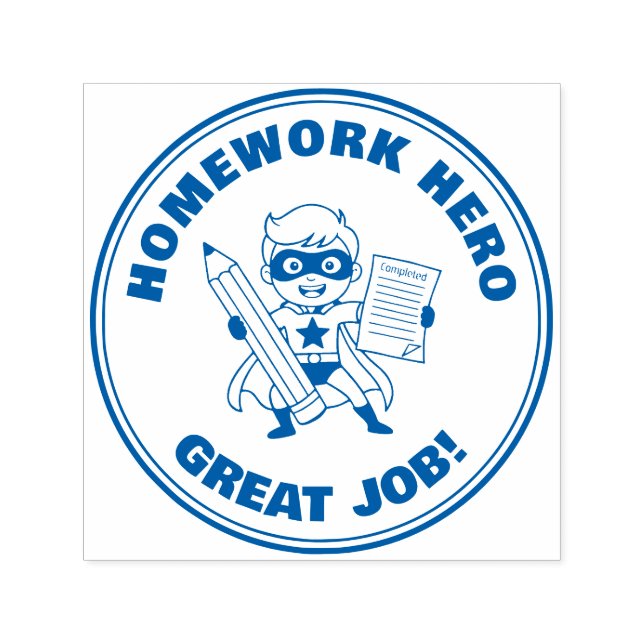 Tampon Auto-encreur Homework Hero Teacher Reward Motivational (Design)