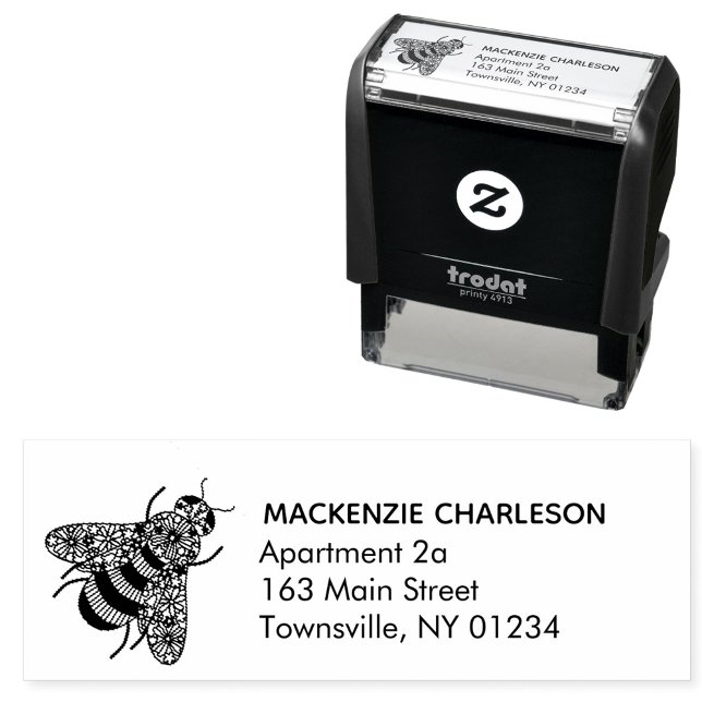 Tampon Auto-encreur Honey Bee Nom et adresse personnalisés (Honey Bee Personalized name and address self inking stamp)