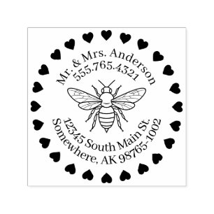 Tampon Auto-encreur I Heart Bees Contact personnel