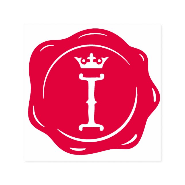 Tampon Auto-encreur I - Sceau de cire antique Couronne gothique Lettre (Design)