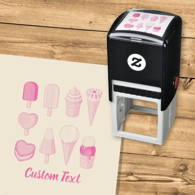 Tampon Auto-encreur Icônes de crème glacée (Créateur téléchargé)