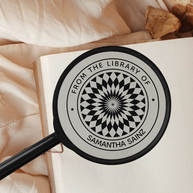 Tampon Auto-encreur Illusion optique de la bibliothèque du livre Caout (Créateur téléchargé)