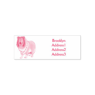 Tampon Auto-encreur Illustration de chien Rough collie