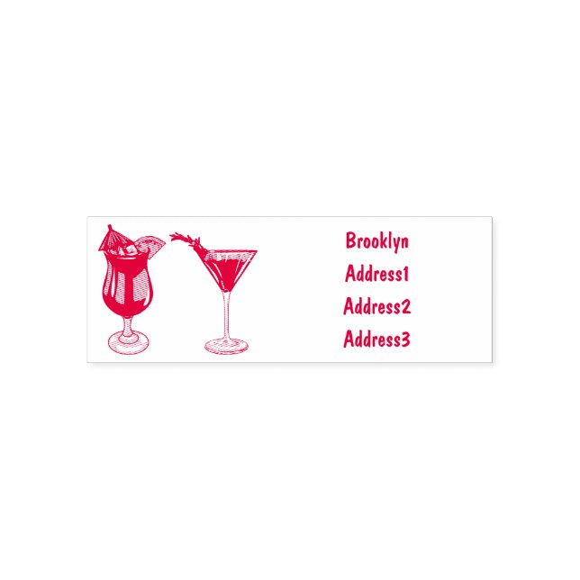 Tampon Auto-encreur Illustration de cocktail (Design)