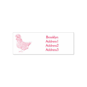 Tampon Auto-encreur illustration de dessin animé de poulet polonais ch