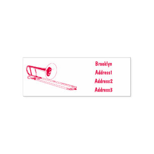 Tampon Auto-encreur Illustration de dessin animé de Trombone