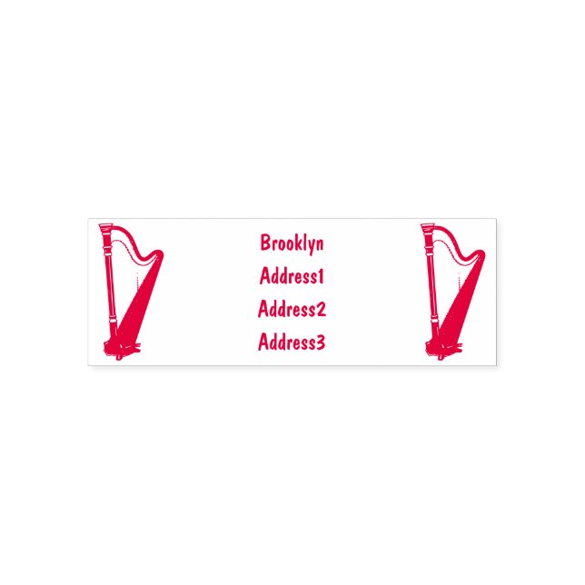 Tampon Auto-encreur Illustration de dessin animé sur la harpe (Design)