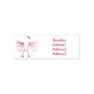 Tampon Auto-encreur Illustration de dessin d'oiseau de grand feu