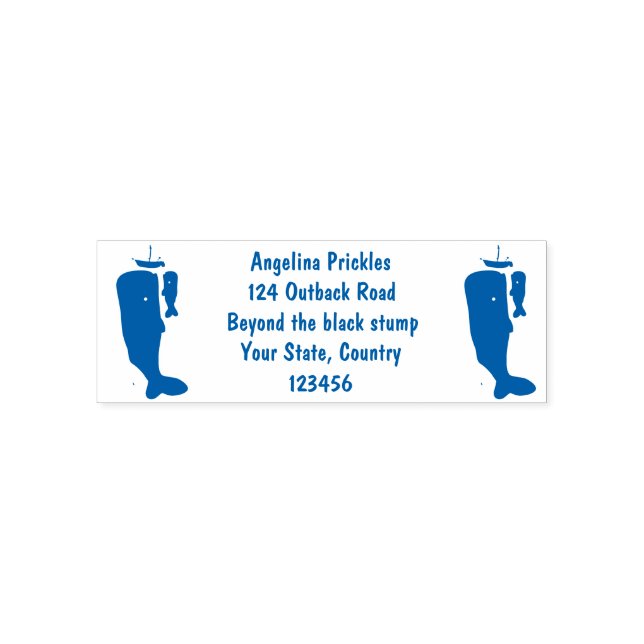 Tampon Auto-encreur Illustration de mignons baleines et voiliers (Design)