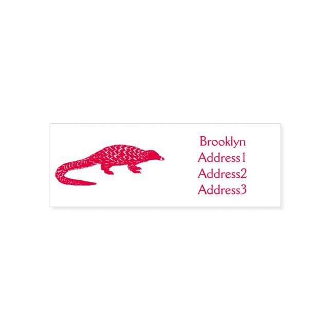 Tampon Auto-encreur Illustration de pangolin à queue longue (Design)