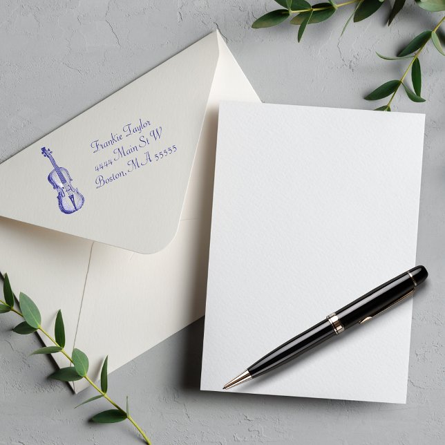 Tampon Auto-encreur Illustration de violon personnalisée (Créateur téléchargé)