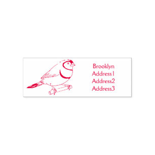 Tampon Auto-encreur Illustration d'oiseau à deux barreaux