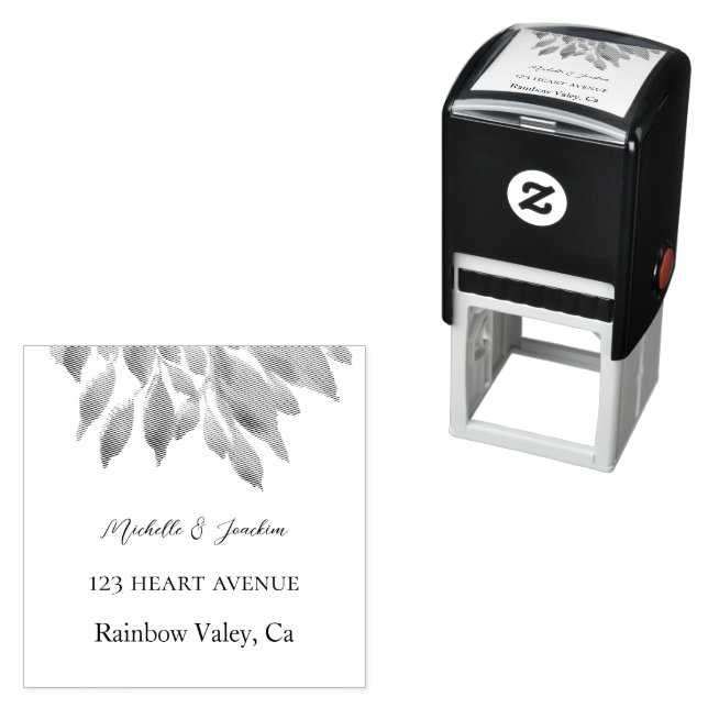 Tampon Auto-encreur Illustration florale de l'aquarelle artistique (En situation)