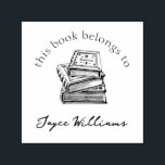 Tampon Auto-encreur Illustration vintage Ce Livre Appartient À Personn<br><div class="desc">Illustration vintage Ce Livre Appartient À Nom Personnalisé Autocollant Timbre en Caoutchouc pour les bibliothécaires,  les enseignants,  etc. Illustration de livre dessinée à la main avec un script et un modèle de typographie serif.</div>