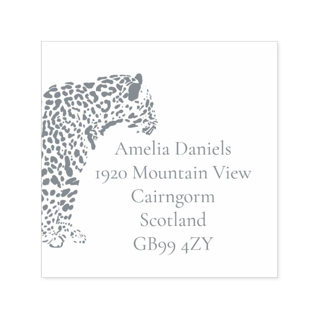 Tampon Auto-encreur Image Jaguar noir et blanc Adresse de retour (Design)