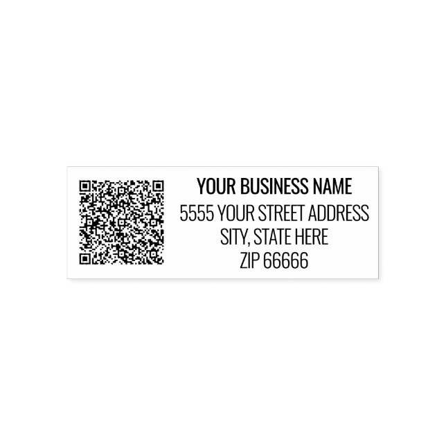 Tampon Auto-encreur Infos d'analyse de code QR Adresse Timbre auto-enc (Design)