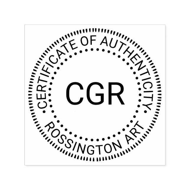 Tampon Auto-encreur Initiale, Nom « Certificat d'Authenticité » (Design)