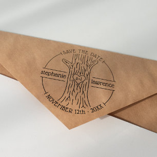 Tampon Auto-encreur Initiales du tronc de l'arbre mûr Enregistrer Le