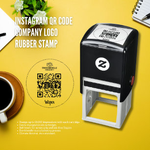 Tampon Auto-encreur Instagram QR Code Entreprise Logo Timbre en caoutc
