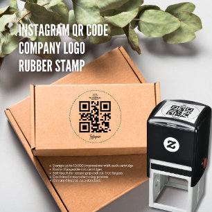 Tampon Auto-encreur Instagram QR Code Entreprise Logo Timbre en caoutc