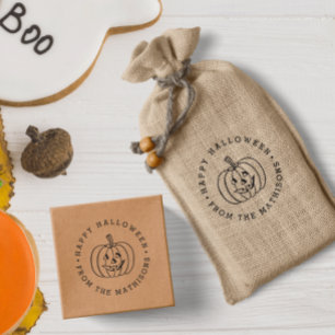 Tampon Auto-encreur Jack-o'-lantern personnalisée Happy Halloween