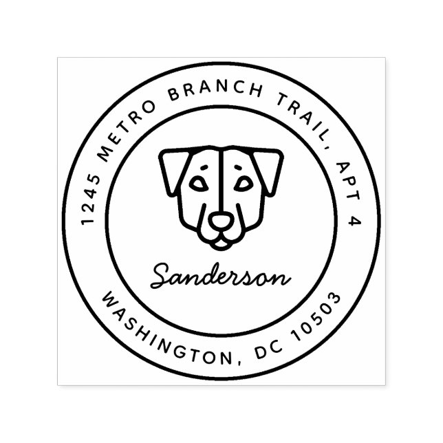 Tampon Auto-encreur Jack Russell Terrier Adresse de retour Timbre (Design)