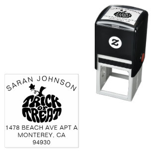 Tampon Auto-encreur Joli Bac Ou Traiter Citrouille Halloween