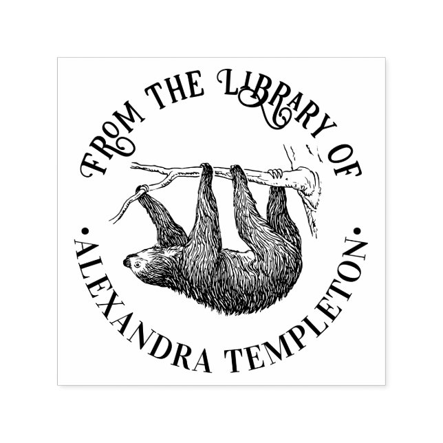 Tampon Auto-encreur Joli paresse suspendu #2 Nom du livre de bibliothè (Design)
