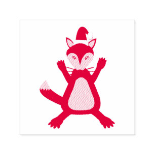 Tampon Auto-encreur Joli renard de Noël