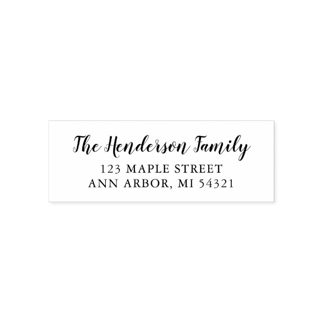 Tampon Auto-encreur Joli script Nouvelle adresse de retour (Design)