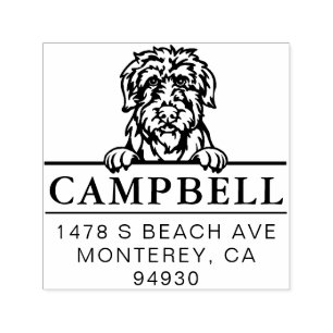 Tampon Auto-encreur Joli Wolfhound irlandais personnalisé Adresse Chie