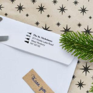 Tampon Auto-encreur Jolie adresse de retour de Noël scandinave