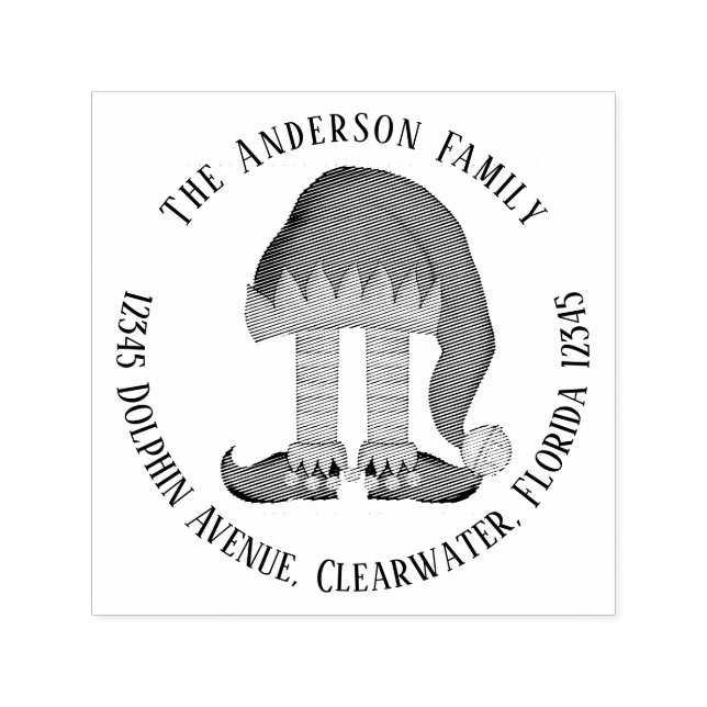 Tampon Auto-encreur Jolie adresse de retour Funny Elf Retour Noël (Design)