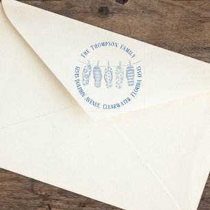 Tampon Auto-encreur Jolie adresse de retour Plage simple personnalisée