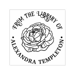 Tampon Auto-encreur Jolie bibliothèque de fleurs de Ranunculus nom de
