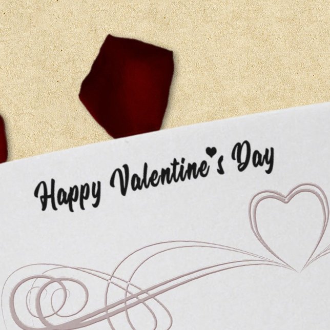 Tampon Auto-encreur Jolie Joyeuse Valentines Jour Typographie Coeur (Créateur téléchargé)