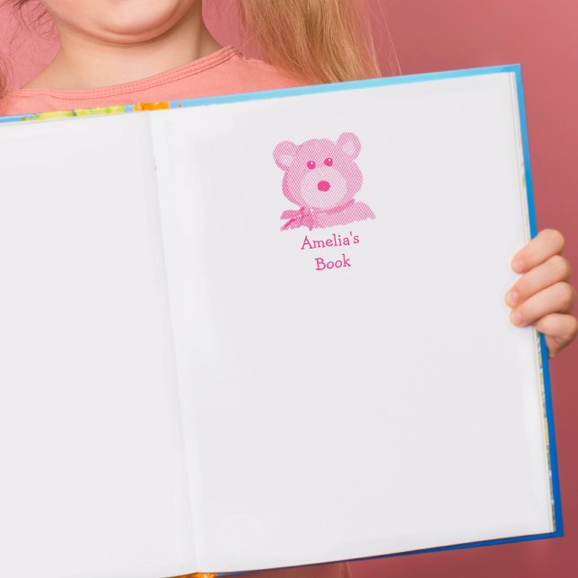 Tampon Auto-encreur Jolie Teddy Bear Ce Livre Appartient À (Créateur téléchargé)