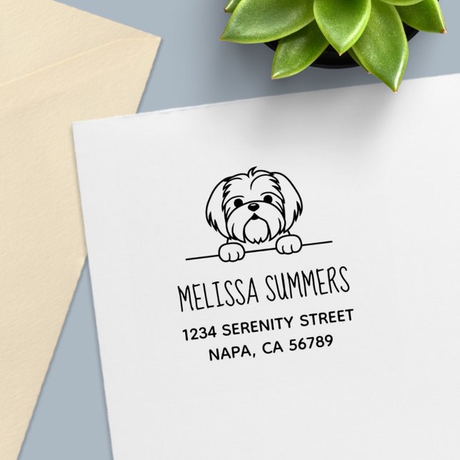 Tampon Auto-encreur Jote Petit Chien Shih Tzu Adresse (Créateur téléchargé)