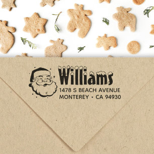 Tampon Auto-encreur Jote Retro Christmas Sant Claus Adresse de retour