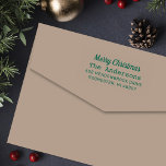 Tampon Auto-encreur Joyeuse machine à écrire de Noël Adresse de retour<br><div class="desc">Un design vintage simple d'adresse de retour style machine à écrire peut être personnalisé avec un "Joyeux Noël" ou un autre message de voeux de vacances,  le nom de famille et l'adresse de votre domicile.</div>