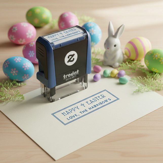 Tampon Auto-encreur Joyeuses Pâques, Sainte Croix (Créateur téléchargé)