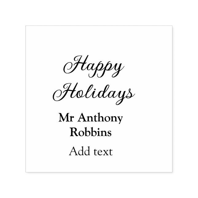 Tampon Auto-encreur Joyeuses vacances ajouter nom date année simple mi (Design)