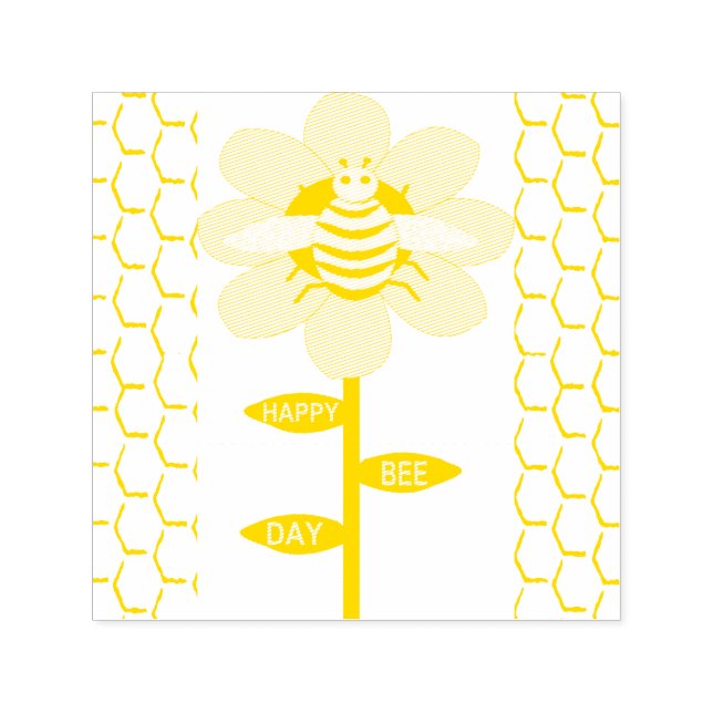 Tampon Auto-encreur Joyeux Jour des abeilles Anniversaire Bumblebee (Design)