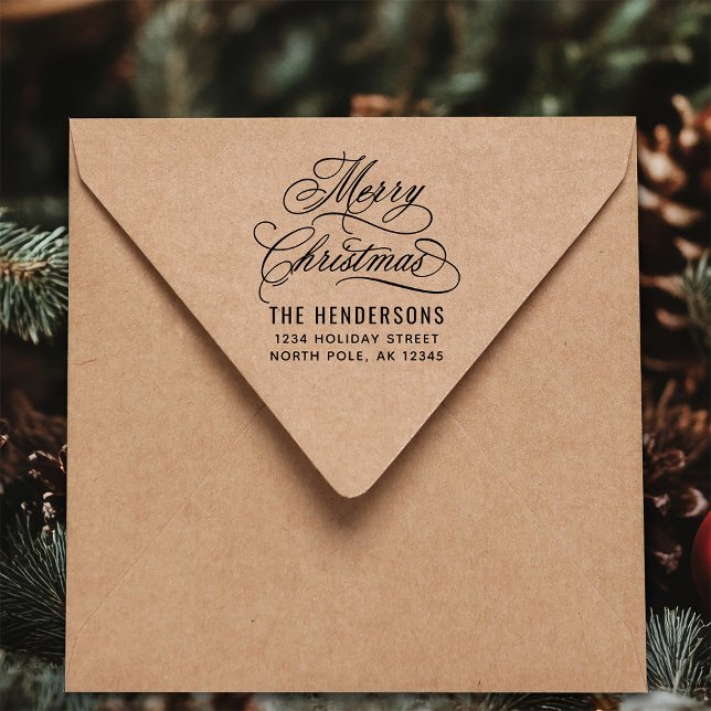 Tampon Auto-encreur Joyeux Noël Adresse de retour (Créateur téléchargé)