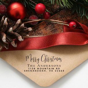 Tampon Auto-encreur Joyeux Noël Adresse de retour