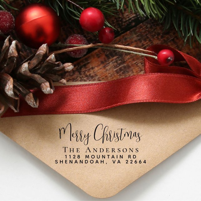 Tampon Auto-encreur Joyeux Noël Adresse de retour (Créateur téléchargé)