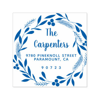 Tampon Auto-encreur Joyeux Noël Botanique Garland écriture